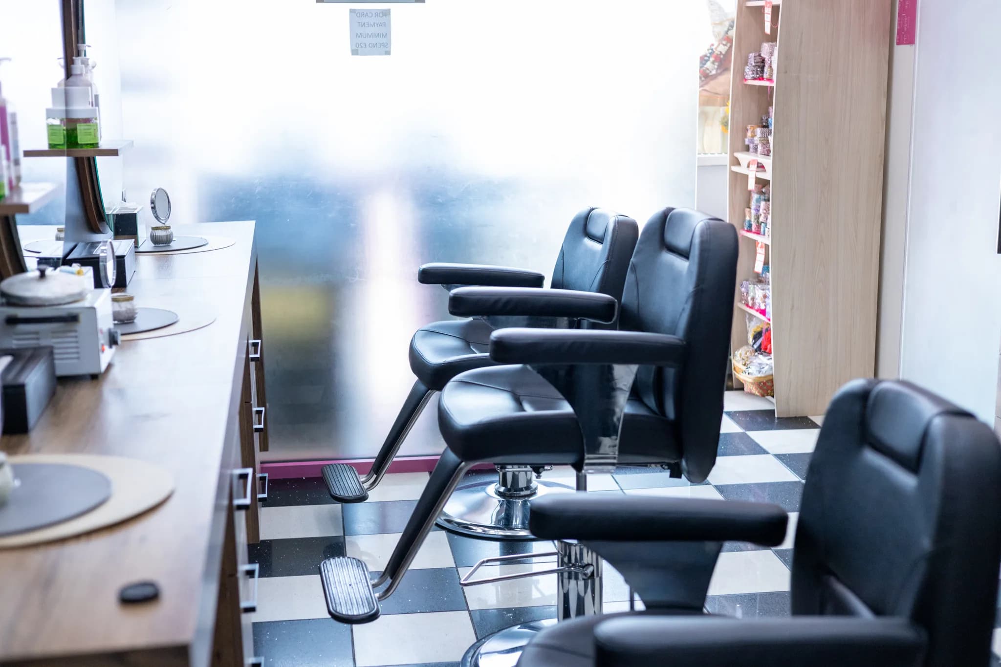 Salon interior — the room, the welcome